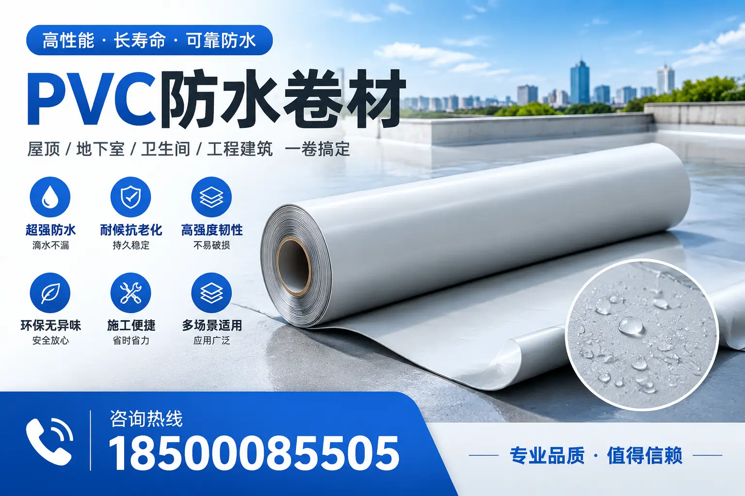 PVC防水卷材的防水效果评测，适合岳阳的科学依据