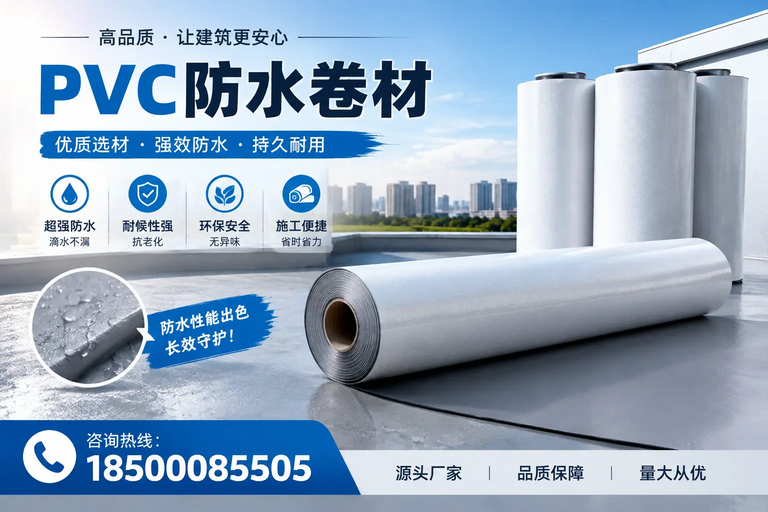 PVC防水卷材施工过程详解,确保在岳阳顺利完成项目